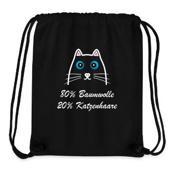 80% Baumwolle 20% Katzenhaare Katzenliebhaber - Stanley/Stella recycelter Gym Bag - Schwarz - Vorne