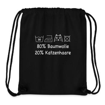 80% Baumwolle 20% Katzenhaare Waschanleitung Cat - Stanley/Stella recycelter Gym Bag - Schwarz - Vorne