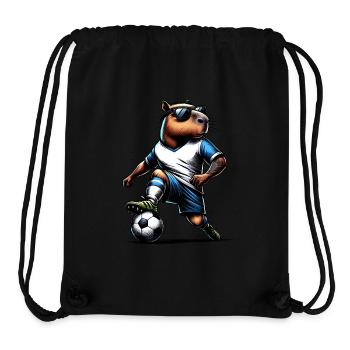 Capybara spielt Fußball - Geschenk Fußballspieler - Stanley/Stella recycelter Gym Bag - Schwarz - Vorne