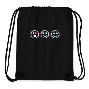Sourire Rave Face « Étonné d’Amour Heureux » - Sac à cordon recyclé Stanley/Stella - noir - Devant