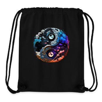 Yin Yang - Stanley/Stella recycelter Gym Bag - Schwarz - Vorne