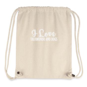 I Love Taekwondo and Dogs Martial Arts - Stanley/Stella Recycled Gym Bag - natural - Front