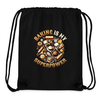 Baking Superpower Bäcker Nachtisch Konditor - Stanley/Stella recycelter Gym Bag - Schwarz - Vorne