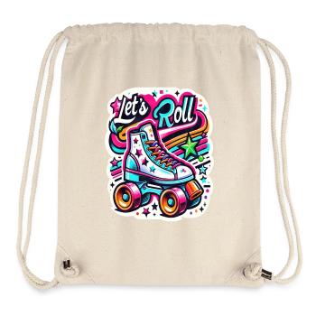 Let´s Roll Rollschuhe Vintage Retro - Stanley/Stella recycelter Gym Bag - Naturweiß - Vorne
