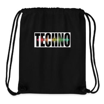 Techno Soundwaves - Music rave wear - Stanley/Stella Recycled Gym Bag - black - Front