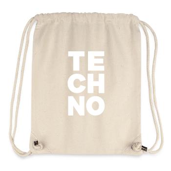 « TE CH NO » - Ambiance de musique électronique - Sac à cordon recyclé Stanley/Stella - blanc naturel - Devant