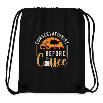 Conservationist Before Environment Coffee Lover - Stanley/Stella recycelter Gym Bag - Schwarz - Vorne