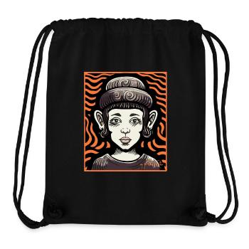 Une femme abstraite super cool - Sac à cordon recyclé Stanley/Stella - noir - Devant
