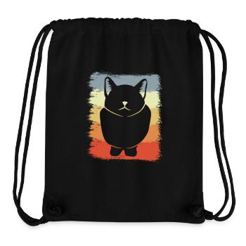 Cat Drawing Vintage Look - Stanley/Stella Recycled Gym Bag - black - Front