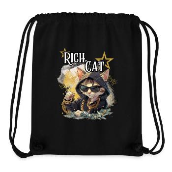 Rich Cat, Humor, Fun, Fun, Cool, Luxury, Rich, - Stanley/Stella Recycled Gym Bag - black - Front