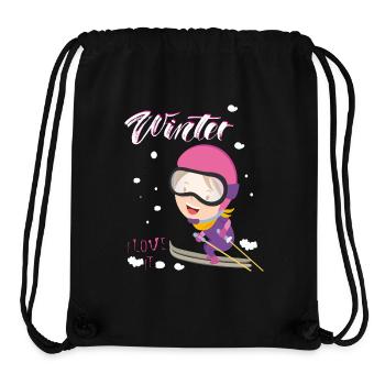 Winter, Skier - Stanley/Stella Recycled Gym Bag - black - Front