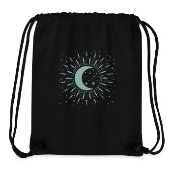 Cratère de ciel nocturne de la lune et de la starlette - Sac à cordon recyclé Stanley/Stella - noir - Devant