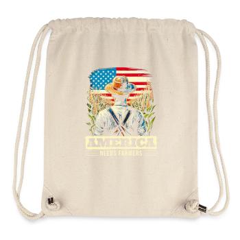 America Needs Farmers - Geschenk für USA Bauern - Stanley/Stella recycelter Gym Bag - Naturweiß - Vorne
