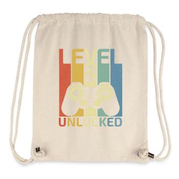 Level 2 Unlocked Shirt Video Gamer 2nd Birthday - Stanley/Stella Recycled Gym Bag - natural - Front
