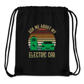 Ask Me About My Electric Car Driver EV Car - Stanley/Stella Recycled Gym Bag - black - Front