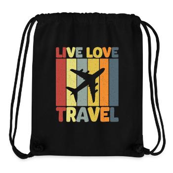 Live Love Travel - Stanley/Stella recycelter Gym Bag - Schwarz - Vorne