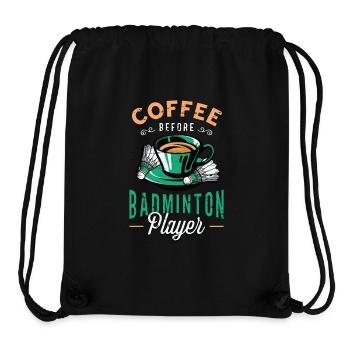 Badminton Player Coffee Racquets Coffee Lover - Stanley/Stella Recycled Gym Bag - black - Front