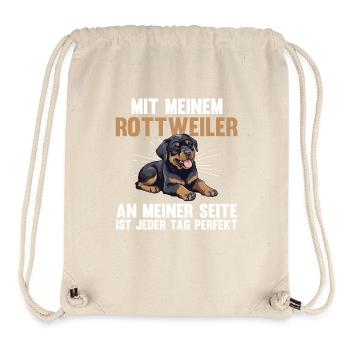 Hund Rottweiler - Stanley/Stella recycelter Gym Bag - Naturweiß - Vorne