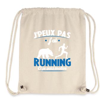 Je Peux Pas J ai Running Et Je Suis Motivé - Sac à cordon recyclé Stanley/Stella - blanc naturel - Devant