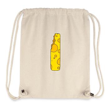 Buchstabe I - Anfangsbuchstabe I - Käse Motiv - Stanley/Stella recycelter Gym Bag - Naturweiß - Vorne