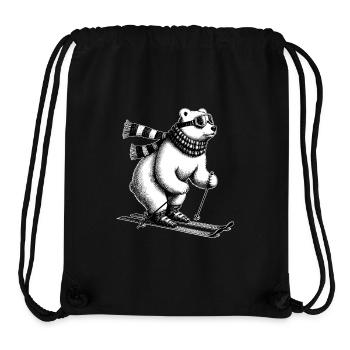 Polar bear loves skiing at the North Pole Snow Winter - Stanley/Stella Recycled Gym Bag - black - Front