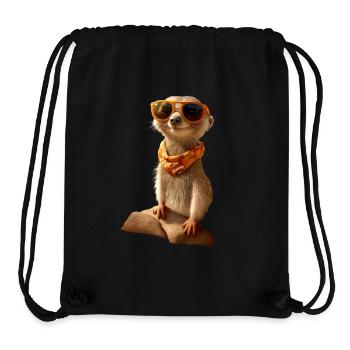 Suricates, Amoureux Des Animaux, Doux, Surikate, Mangouste - Sac à cordon recyclé Stanley/Stella - noir - Devant