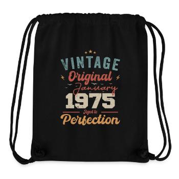 January 1975 Legend for 49 years - Stanley/Stella Recycled Gym Bag - black - Front