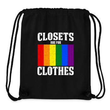 Placards de drapeau arc-en-ciel Vintage sont pour la fierté des vêtements - Sac à cordon recyclé Stanley/Stella - noir - Devant