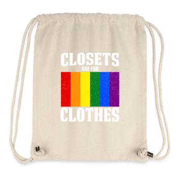 Vintage Rainbow Flag Closets Are For Clothes Pride - Stanley/Stella Recycled Gym Bag - natural - Front