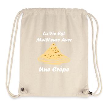 Crêpes Bretagne humour crêpe - Sac à cordon recyclé Stanley/Stella - blanc naturel - Devant