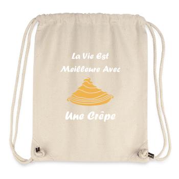 Crêpes Bretagne humour crêpe - Sac à cordon recyclé Stanley/Stella - blanc naturel - Devant