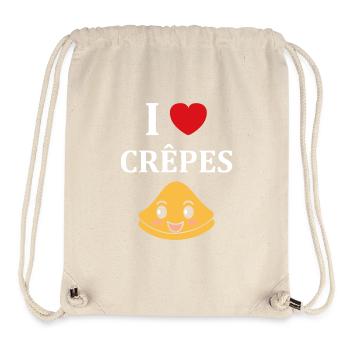 Crêpes Bretagne humour crêpe - Sac à cordon recyclé Stanley/Stella - blanc naturel - Devant