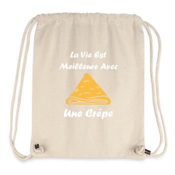 Crêpes Bretagne humour crêpe - Sac à cordon recyclé Stanley/Stella - blanc naturel - Devant