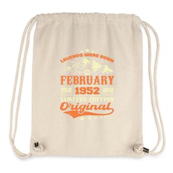 72 Years Born In February 1952 Birthday Gift - Stanley/Stella Recycled Gym Bag - natural - Front
