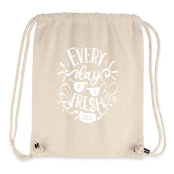 Chaque jour est un nouveau départ - Sac à cordon recyclé Stanley/Stella - blanc naturel - Devant