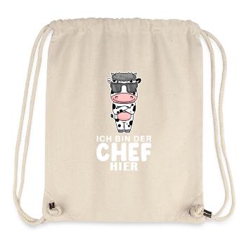 Chef Spruch Anführer Kuh Motiv - Stanley/Stella recycelter Gym Bag - Naturweiß - Vorne