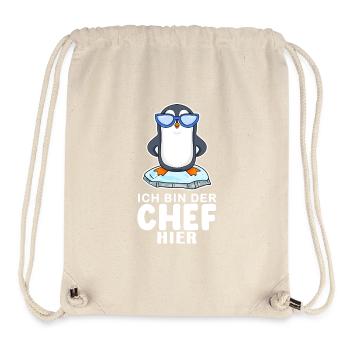 Chef Spruch Anführer Pinguin Motiv - Stanley/Stella recycelter Gym Bag - Naturweiß - Vorne