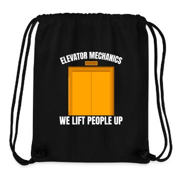 Funny Elevator Mechanics We Lift People Up Gift - Stanley/Stella Recycled Gym Bag - black - Front