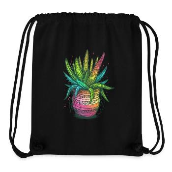 Aloe Vera Psychedelic Succulent Plant Gardener - Stanley/Stella Recycled Gym Bag - black - Front
