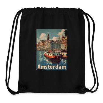 Vintage Amsterdam Kanal Niederlande Holland - Stanley/Stella recycelter Gym Bag - Schwarz - Vorne