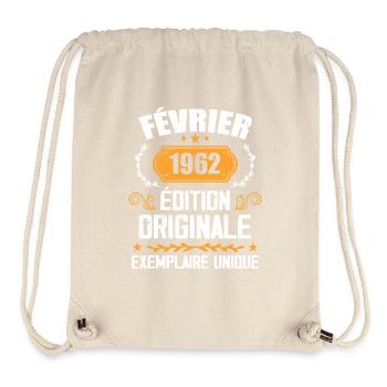 62nd Birthday Gift Born In February 1962 - Stanley/Stella Recycled Gym Bag - natural - Front