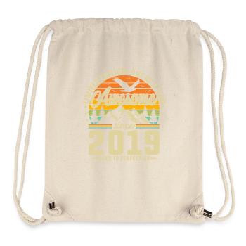 Oeuvre abstraite vintage unique 2019 - Sac à cordon recyclé Stanley/Stella - blanc naturel - Devant