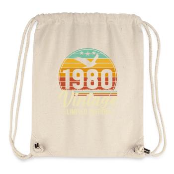 Design d’anniversaire rétro des années 1980 - Sac à cordon recyclé Stanley/Stella - blanc naturel - Devant