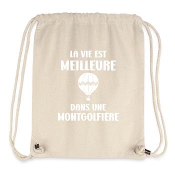 Humour Montgolfière - Sac à cordon recyclé Stanley/Stella - blanc naturel - Devant