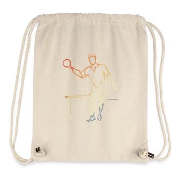 Dessin de tennis de Table Vintage - Sac à cordon recyclé Stanley/Stella - blanc naturel - Devant