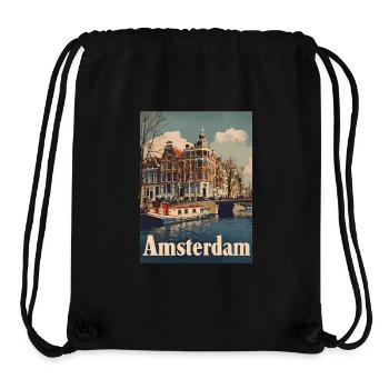 Vintage Amsterdam Kanal Niederlande Holland - Stanley/Stella recycelter Gym Bag - Schwarz - Vorne