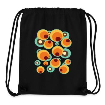 Vintage Mid Century Punktkreis Muster - Stanley/Stella recycelter Gym Bag - Schwarz - Vorne