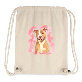 Aquarelle de Pitbull - Sac à cordon recyclé Stanley/Stella - blanc naturel - Devant
