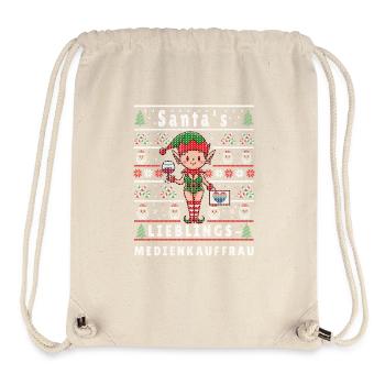 Noël moche L’ATTACHÉ DE PRESSE PRÉFÉRÉ DU PÈRE NOËL - Sac à cordon recyclé Stanley/Stella - blanc naturel - Devant
