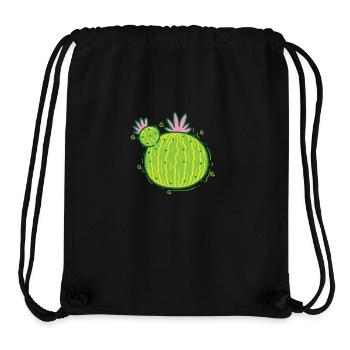 Décoration de plante de cactus - Sac à cordon recyclé Stanley/Stella - noir - Devant
